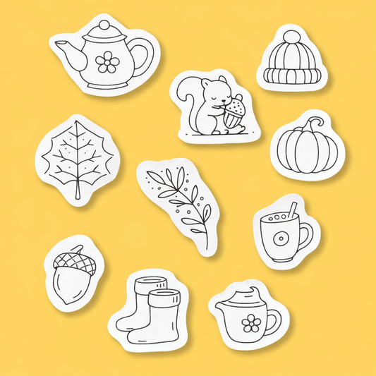 Bello Otoño - Paquete de Pegatinas con diseño lavable