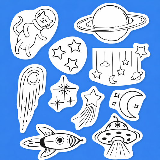 Explorador del Espacio - Paquete de Pegatinas con diseño lavable