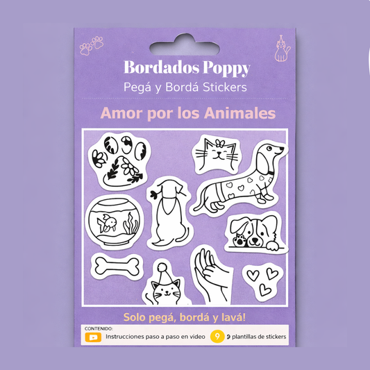 Amor por los animales - Paquete de Pegatinas con diseño lavable
