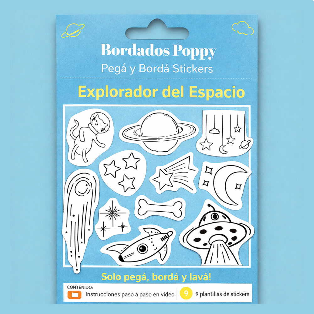 Explorador del Espacio - Paquete de Pegatinas con diseño lavable