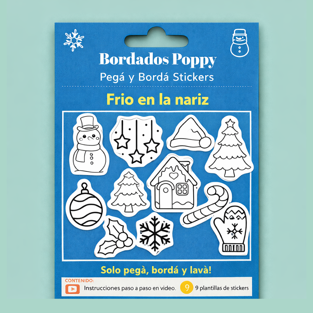 Frio en la Nariz - Paquete de Pegatinas con diseño lavable