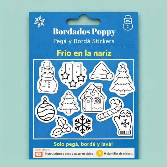 Frio en la Nariz - Paquete de Pegatinas con diseño lavable