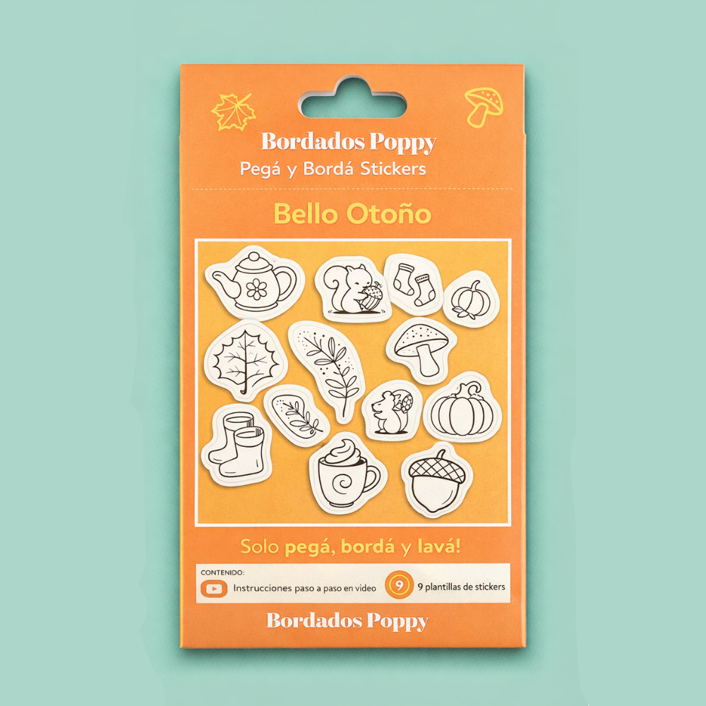 Bello Otoño - Paquete de Pegatinas con diseño lavable